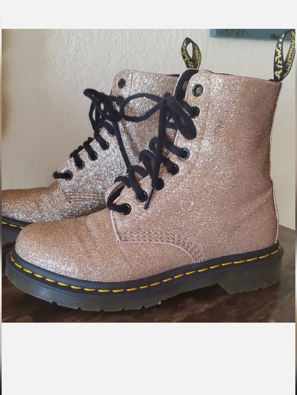 Like NEW Glitter Dr Martens Pascal Gold Boots